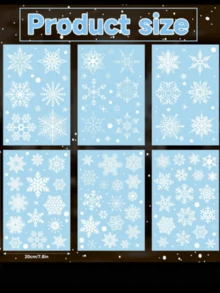 3/6pcs Christmas Snowflake Window Decals, White Christmas Window Stickers, Winter Wonderland Christmas Party Decor - Multicolor - View 7
