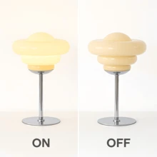 Nordic Glass Bedside Lamp USB Powered 3 Color Ambient Table Light Bedroom Home Decor Gift