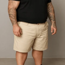 Men's Twill Bermuda Shorts Plus Size 48 To 58 Extra Large - Beige - View 2