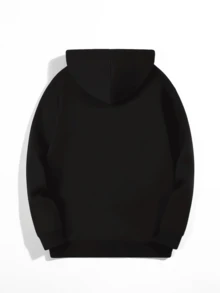 Hombre003 Sudadera Con Capucha De Cuello Hombre Con Estampado De NY Bolsillo Canguro Y Cordón, Manga Larga, Suelta Y Casual, Ideal Para Regalar Como Ropa De Hombre Frente(Tallas corren pequeñas, pide una talla  grande.) - Negro - Ver 2