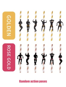 6 Pajitas traviesas de despedida de soltera, pajitas con poste de estríper, pajitas de papel para fiesta de despedida de soltera - Pajitas divertidas para beber en despedidas de soltera, noches de chicas, adultos, con confeti de hombres bailarines, gruesas para decoración de duchas nupciales, cumpleaños, Halloween y suministros para fiestas navideñas