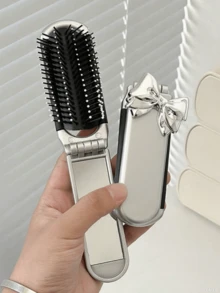 مشط محمول مضغوط قطعة واحدة، مع وسادة هوائية ومرآة يدوية للمكياج، مشط تصفيف الشعر قابل للطي مع مرآة للمكياج، مشط وسادة هوائية مثالي لاستخدام يومي والسفر، فرشاة شعر خاصة بالسيدات مع مرآة مدمجة، مشط، فرشاة شعر، قطعة واحدة مشط صغير محمول قابل للطي، مشط تدليك محمول بوسادة هوائية خاص بالسيدات مع مرآة للمكياج قابلة للإزالة ذو وظيفتين