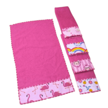 Toalhas de Boca e Ombro Bebê Tecido Felpudo Colorido Conforto e Estilo Kit 5 Unidades - Rosa chiclete - Visão 8