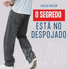 Calça Balão Calca Denim Masculina Bag Boca Larga Streetwear Estonada Cinza Grafite - Cinza Claro - Visão 5