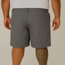Men's Twill Bermuda Shorts Plus Size 48 To 58 - Grey - View 3