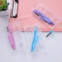 Juego de 2 piezas de compás para volver a la escuela, herramientas de dibujo geométrico para estudiantes, suministros esenciales para la clase de matemáticas con estuche portátil