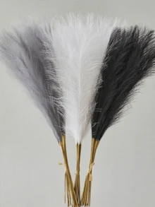 6 pièces / 15 pièces / 24 pièces / 26 pièces de roseau artificiel imitation pampas herbe en marron + beige + café clair. Fleurs artificielles moelleuses, plantes artificielles bohèmes, convient pour la décoration de mariage, de fête, de salon, de chambre, d'arrangement de vase, de décor photo DIY.