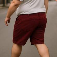 Men's Twill Bermuda Shorts Plus Size 48 To 58 Extra Large - 紫紅色 - 查看 3