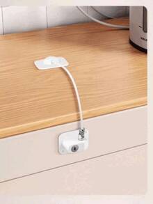 No Drill Strong Adhesive Safety Lock - One-Touch Use, Anti-Theft & Anti-Pinch For Doors, Windows, Cabinets, Fridges, Universal Lock Buckle | Sliding Door Limiter | Aluminum Alloy Thick Material | Helpful Home Security Assistant - White - View 7