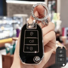 Capa para chaveiro, capa para chave de carro, suporte de pele para Peugeot 208, 308, 408, 508, 2008, 3008, 4008, para Citroen C4, Cactus, Picasso, C4L, C5, C5, presente, lembrança, acessórios para carro, bolsa, charme, escola, fofo, gótico, Y2K