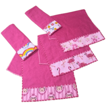 Toalhas de Boca e Ombro Bebê Tecido Felpudo Colorido Conforto e Estilo Kit 5 Unidades - Rosa chiclete - Visão 6