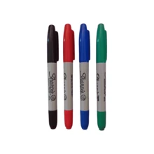 Sharpie 2/3/6/ 包二合一双头 Sharpie 永久性黑色细记号笔（0.9 毫米）和超细笔（0.5 毫米） - 速干防褪色记号笔，适用于木材、塑料、金属、纸张 - 艺术家绘画、办公书写、学校用品 - 彩色 - 查看 12