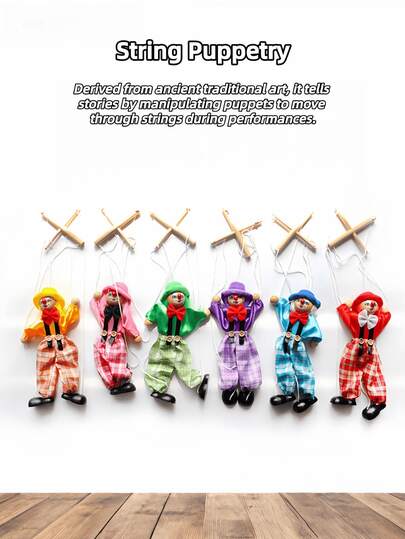 String Puppet Clown, String-Operated Shadow Figure & Puppet Show Props: Unique And Novel Gifts, The Best Choice For Birthday And Holiday Presents