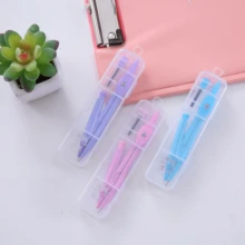 Juego de 2 piezas de compás para volver a la escuela, herramientas de dibujo geométrico para estudiantes, suministros esenciales para la clase de matemáticas con estuche portátil