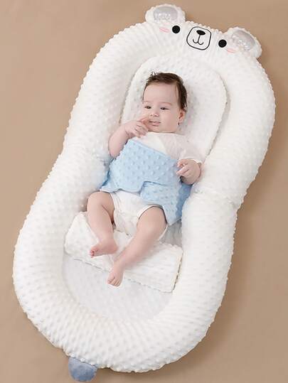 1 Juego de Lindo Juego de Cuna Central para Bebé, Cama Biomimética para Recién Nacidos, Cuna Móvil para Bebé, Cama Central Portátil Anti Presión para Bebés