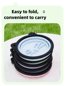 Tragbare Outdoor Silikon Faltschüssel, Napf für Katzen und Hunde, Haustier Wasserschüssel, Haustier Futterschüssel, Outdoor Haustier, Haustier Langsam Fressnapf, Tierschüssel, Tierwasserschüssel, Tragbar Outdoor