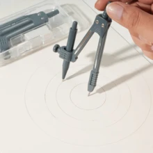 Back To School Compass 2-PieceSet, Student Geometry DrawingTools, Math Class Essential Supplieswith Portable Case