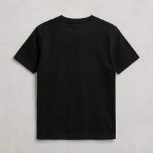 T-shirt masculina Streetwear Estampa de Moto de Corrida,Hondda Azul e Vermelha,Estiramento médio, manga curta, decote redondo-Envio Imediato - Preto - Visão 2