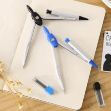 Back To School Compass 2-PieceSet, Student Geometry DrawingTools, Math Class Essential Supplieswith Portable Case