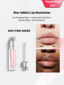 [Travel Size - 2ml] Dior Addict Lip Glow - Instantly Plumping, Long-Lasting Hydration - 24-Hour Moisture - #001 Pink Sheer(2ml) - View 1