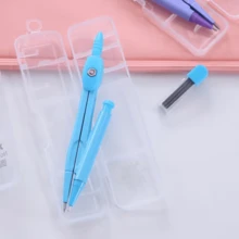 Juego de 2 piezas de compás para volver a la escuela, herramientas de dibujo geométrico para estudiantes, suministros esenciales para la clase de matemáticas con estuche portátil