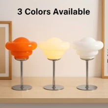 Nordic Glass Bedside Lamp USB Powered 3 Color Ambient Table Light Bedroom Home Decor Gift