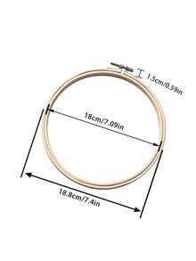 Adjustable Round Bamboo Embroidery Hoop, Double Circle Decorative Bamboo Embroidery Frame, Wooden Craft Embroidery Hoops For DIY Cross Stitch, Sewing Tools, Multiple Sizes - Apricot - View 10