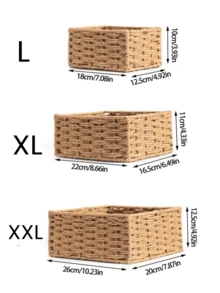 1/3 Pcs Desktop Storage Box - Handwoven Basket Set For Cosmetics, Keys, Snacks, Desk Storage, Living Room, Bedroom, Office Storage Suitable For Desktop Organization Retail Storage