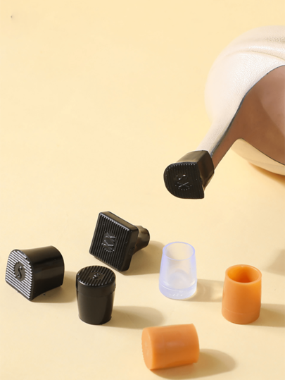 1 par de sapatos cilíndricos de salto alto com vários tamanhos de protetores de salto, redução de ruído, protetores antiderrapantes para os dedos e protetores de salto alto