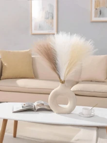 6 pièces / 15 pièces / 24 pièces / 26 pièces de roseau artificiel imitation pampas herbe en marron + beige + café clair. Fleurs artificielles moelleuses, plantes artificielles bohèmes, convient pour la décoration de mariage, de fête, de salon, de chambre, d'arrangement de vase, de décor photo DIY.