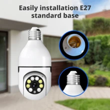 Security Cameras Light Bulb Camera 1080P Resolution Home Wifi Security Camera Intelligent 360 PTZ Indoor Outdoor Light Bulb Camera Remote Voice Intercom HD Night Vision For Home Monitoring,Birthday Gift,Halloween Gift,Christmas Present - 白色 - 查看 9