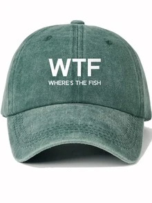 1 件（WHERE'S THE FISH）印花帽，男女情侣款弧形帽檐帽，户外休闲时尚防晒可调节棒球帽，卡车司机帽，日常使用太阳帽 - 彩色 - 查看 20
