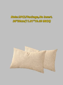1/2 Piezas Fundas de almohada decorativas de lino sintético beige, estilo granja moderna, funda de almohada rústica con textura tejida, adecuada para sala de estar, dormitorio, coche, cama, silla, cojín de sofá - de color crema - Ver 18