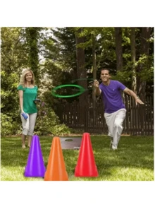 1 套彩色礼品套装，1 套彩色圆锥环组合套装，适合室内游戏和锻炼，或晴天户外聚会，成人派对用品和敏捷训练器材。