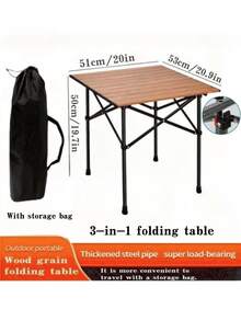 三合一便携式折叠户外餐桌 - 坚固的金属结构，表面经耐候处理，设计紧凑，适用于露营、野餐、烧烤、庭院等场所，是野餐配件、烧烤设备的理想之选，轻便易携，节省空间。 - 彩色 - 查看 14