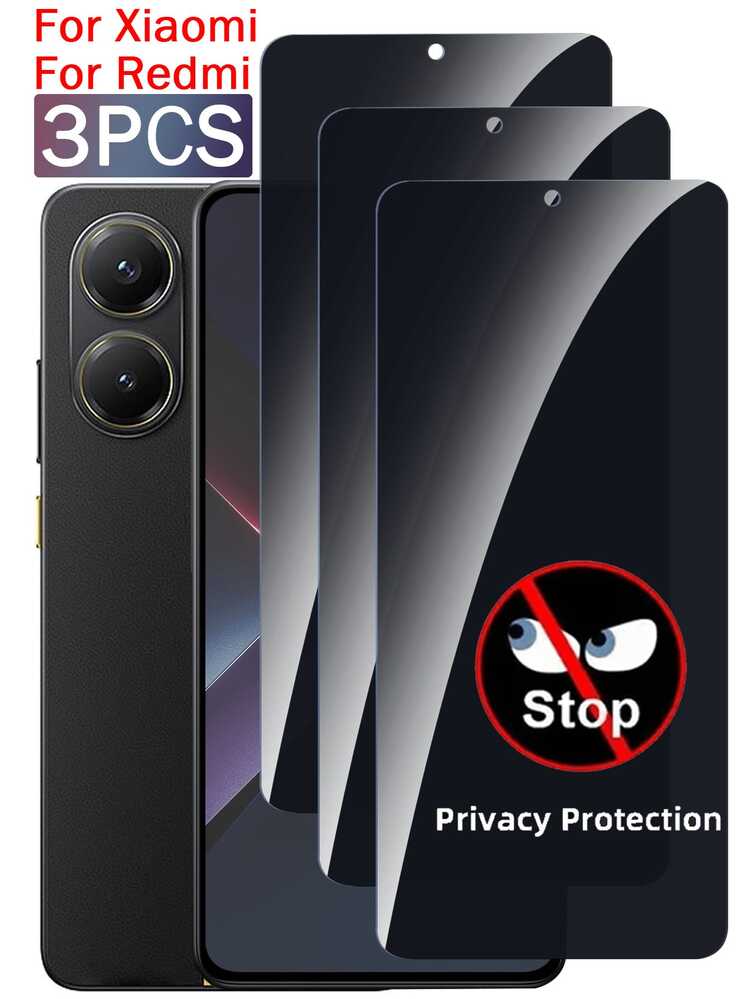 3 片装小米 Mi 和 Redmi 隐私屏幕保护膜，双层防碎防窥钢化玻璃膜，[防撞 - 私人保护] - 黑色 - 查看 87