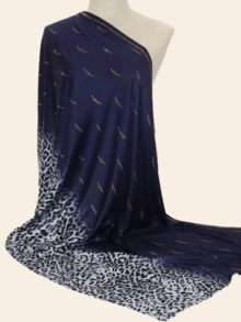 1pc Women's Fashion Muslim Scarf Hijab With Rhinestone, Leopard Print Gradient Color Long Shawl Wrap, Elegant Malaysian Headscarf