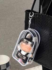 1个透明展示袋，适用于娃娃，方形盲盒挂袋，单包装，1个透明展示袋，适用于娃娃，方形盲盒挂袋，具有防水防尘多功能功能，非常适合存放娃娃和小配件，非常适合携带娃娃，适合作为生日、圣诞节、派对礼物。