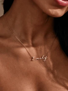 1 chiếc vòng cổ tên đơn giản tùy chỉnh, vòng cổ tên cá nhân mạ vàng 18K, quà tặng trang sức tên tùy chỉnh cho Ngày của Mẹ, sinh nhật gia đình, Giáng sinh, ngày lễ tình nhân - Nhiều màu 2 - Xem 9