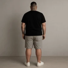 Men's Twill Bermuda Shorts Plus Size 48 To 58 - Grey - View 8