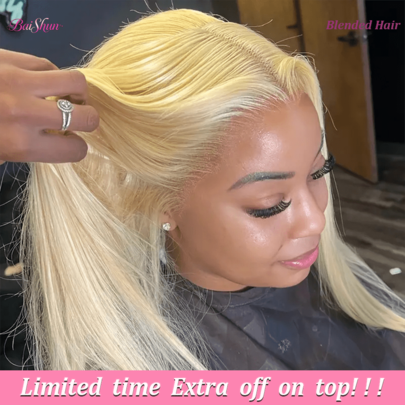 Peruka z zamknięciem koronkowym HD, brazylijskie włosy dziewicze #613, kolor blond, prosta peruka, gęstość 200%, 13*4, peruki z koronką HD, wstępnie wyrwane z baby hair, naturalna linia włosów, gotowe do noszenia, nie wymaga kleju, wstępnie wybielone węzły i naturalna linia włosów, miękki i naturalny wygląd