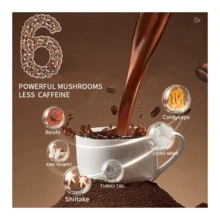 Mushroom Coffee, Instant Organic Mushroom Coffee With Cordyceps, Reish, King Trumpet, Shitake, Turkey Tail, Lions Mane For Energy, Focus, Positive Mood &Amp; Immune Support (30 Servings) - Tên hương vịA - Xem 3