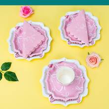 10pcs/25pcs Set Disposable Tableware, 7inch/9inch Pink Bow Flower Shaped Disposable Paper Plates Party Supplies Set, Happy Birthday Disposable Plates Cups And Napkins, Party Decorations, Disposable Party, Birthday Party Gathering, Gift Party, Celebration Decorations