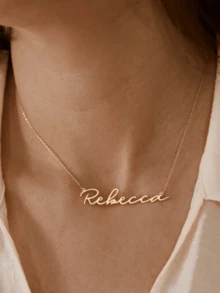 1 chiếc vòng cổ tên đơn giản tùy chỉnh, vòng cổ tên cá nhân mạ vàng 18K, quà tặng trang sức tên tùy chỉnh cho Ngày của Mẹ, sinh nhật gia đình, Giáng sinh, ngày lễ tình nhân - Nhiều màu 2 - Xem 6