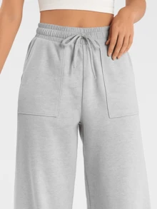 Women's Sweatpants With Pockets, Elegant, Casual, Comfortable - 混合灰色 - 查看 2