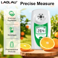 L.A.OL.A.U 1pc Digital Refractometer Brix Meter Sugar Content Measuring Instrument Fruit Juice Beverage Wine Beer 0-32% Range