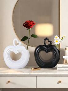 1 Nordic Creative Apple-Shaped Living Room Floral Decoration, Resin Dried Flower Vase, Home Decoration, Entryway Tabletop Flower Container, Living Room Accessory