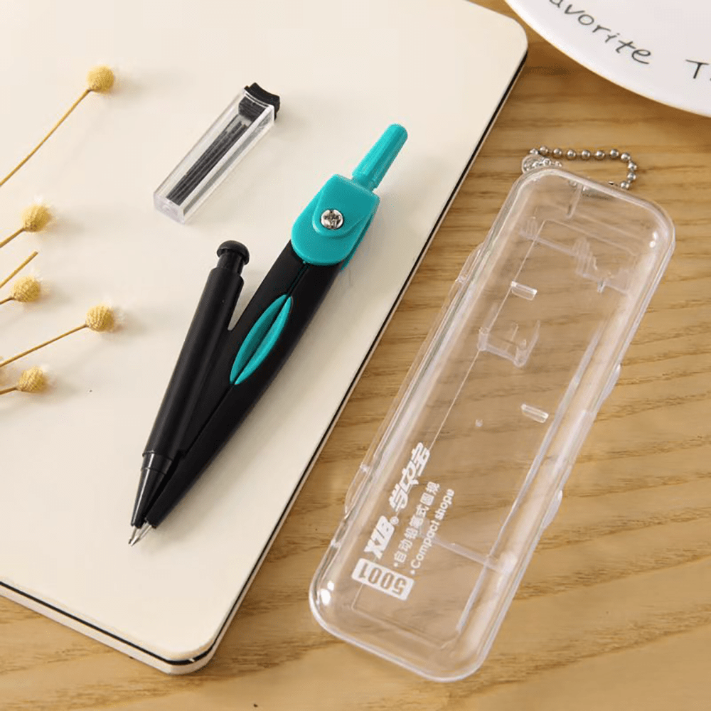 Back To School Compass 2-PieceSet, Student Geometry DrawingTools, Math Class Essential Supplieswith Portable Case