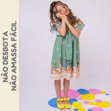 Children's Dress Girl  Themed Enchanted Garden Bees Butterflies Graduation Fashion Blogger Fresh For Party Birthday Everyday Casual Teen Girl's Clothing Wedding Printed Loose Summer Floral - 橄欖綠 - 查看 4