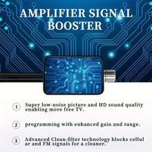 30dB Digital TV Antenna Amplifier - Crystal Clear, Low Noise, USB Powered Booster, Suitable For Smart TV And Cable TV - Black - View 8